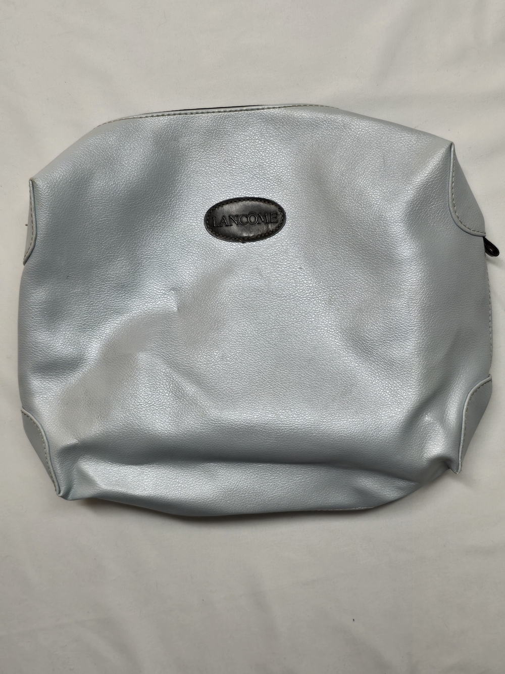 Lancôme Metallic Silver Travel Cosmetic Pouch Makeup Bag